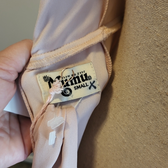Show me your MUMU womans Jen Maxi dress in Chiffon dusty blush size sma… - Picture 8 of 12